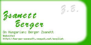 zsanett berger business card